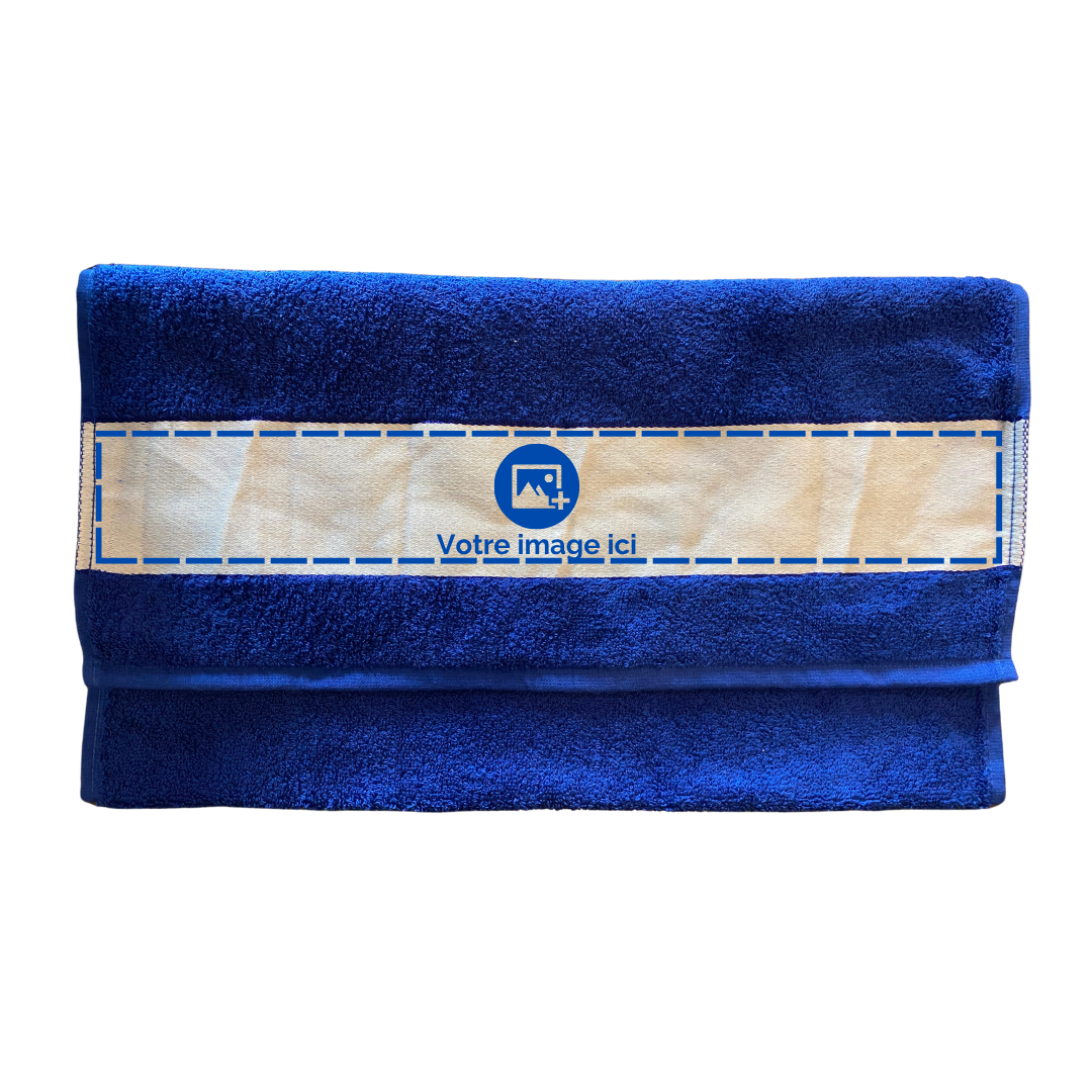 Serviette de bain personnalisable – 50 x 100 cm – 100 % coton – Bande sublimable