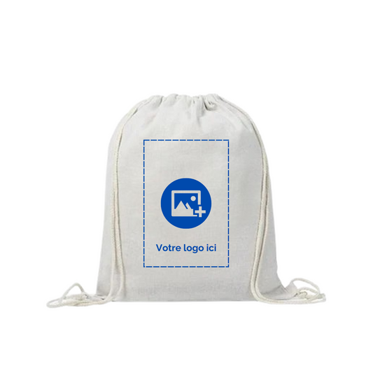 Sac à cordon personnalisable en polyester – 34x42 cm – couleur écru – Idéal sport & loisirs